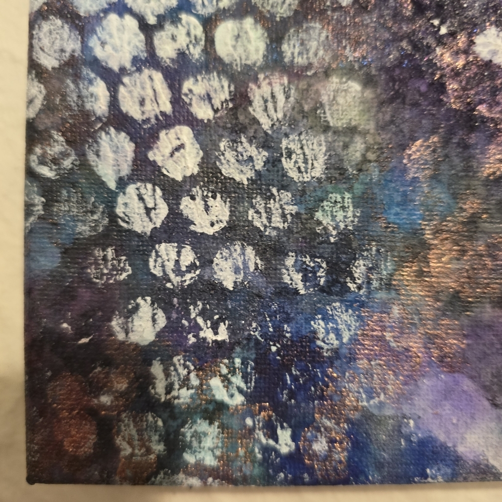 HANDCRAFTED Abstract Painting HANDPAINTED Artwork HANDMADE Wall Art Decor 8"x8" - Picture 10 of 12